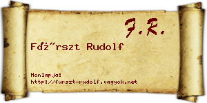 Fürszt Rudolf névjegykártya